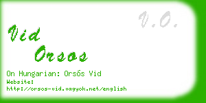 vid orsos business card
